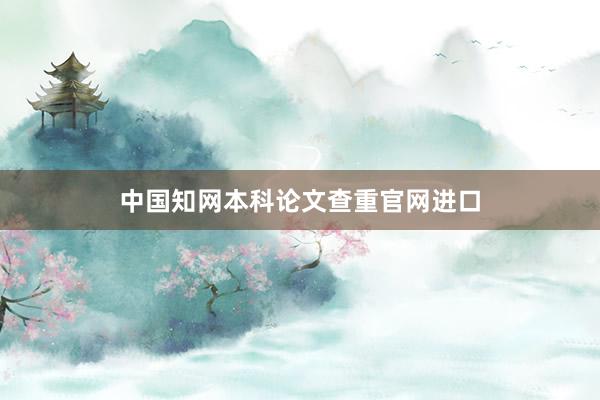 中国知网本科论文查重官网进口